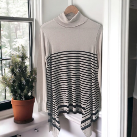 Apt 9 Turtleneck Striped Tunic Sweater - Picture 1 of 6